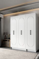 Durunday Beyaz 3 Kapaklı Gardırop 180-135-45 Cm