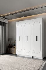 Durunday Beyaz 3 Kapaklı Gardırop 180-135-45 Cm
