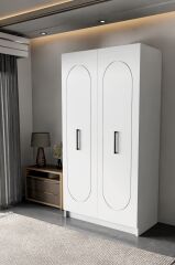 DURUNDAY Beyaz Çift Kapaklı Gardırop 180-90-45 Cm