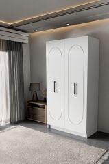 DURUNDAY Beyaz Çift Kapaklı Gardırop 180-90-45 Cm