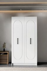 DURUNDAY Beyaz Çift Kapaklı Gardırop 180-90-45 Cm