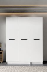 LADİK BEYAZ 3 KAPAKLI GARDIROP 210-135-45 CM