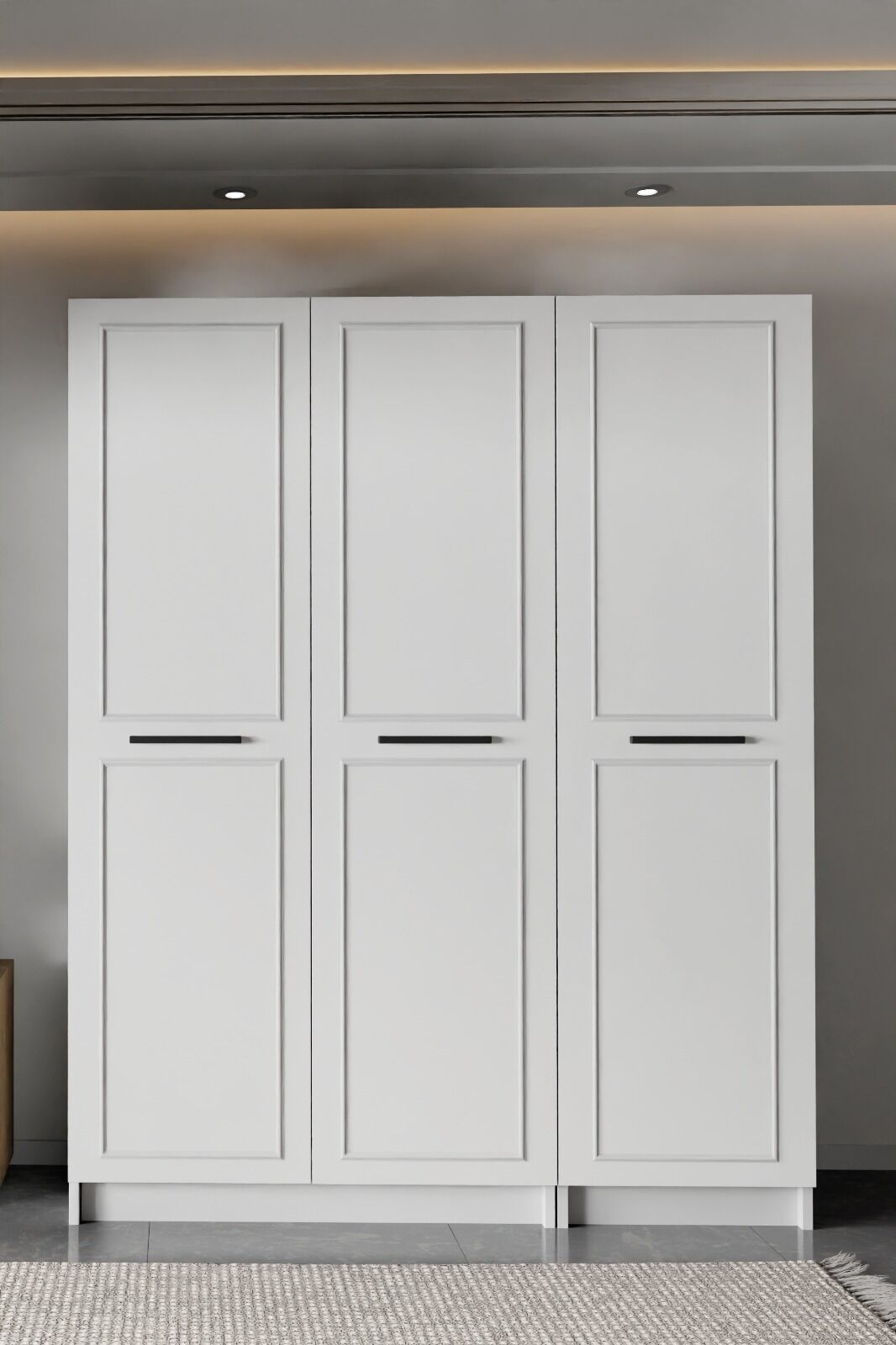 Meydan Beyaz 3 Kapaklı Gardırop 180-135-45 Cm