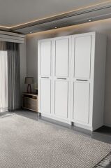Meydan Beyaz 3 Kapaklı Gardırop 180-135-45 Cm