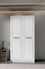 Meydan Beyaz Çift Kapaklı Gardırop 180-90-45 Cm