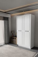 Meydan Beyaz Çift Kapaklı Gardırop 180-90-45 Cm