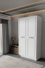 Meydan Beyaz Çift Kapaklı Gardırop 180-90-45 Cm