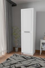 Meydan Beyaz Tek Kapaklı Gardırop 180-45-45 Cm (ÇİFT YÖNLÜ KAPAK)