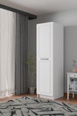 Meydan Beyaz Tek Kapaklı Gardırop 180-45-45 Cm (ÇİFT YÖNLÜ KAPAK)