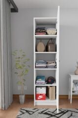 Meydan Beyaz Tek Kapaklı Gardırop 180-45-45 Cm (ÇİFT YÖNLÜ KAPAK)