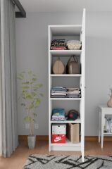 Meydan Beyaz Tek Kapaklı Gardırop 180-45-45 Cm (ÇİFT YÖNLÜ KAPAK)