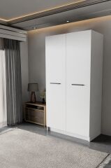 LADİK BEYAZ ÇİFT KAPAKLI GARDIROP 210-90-45 CM