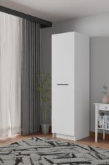 Ladik Beyaz Tek Kapaklı Gardırop 210-45-45 Cm (ÇİFT YÖNLÜ KAPAK)