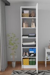 Ladik Beyaz Tek Kapaklı Gardırop 210-45-45 Cm (ÇİFT YÖNLÜ KAPAK)