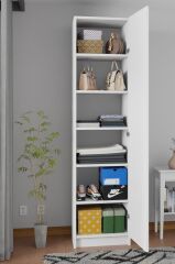 Ladik Beyaz Tek Kapaklı Gardırop 210-45-45 Cm (ÇİFT YÖNLÜ KAPAK)